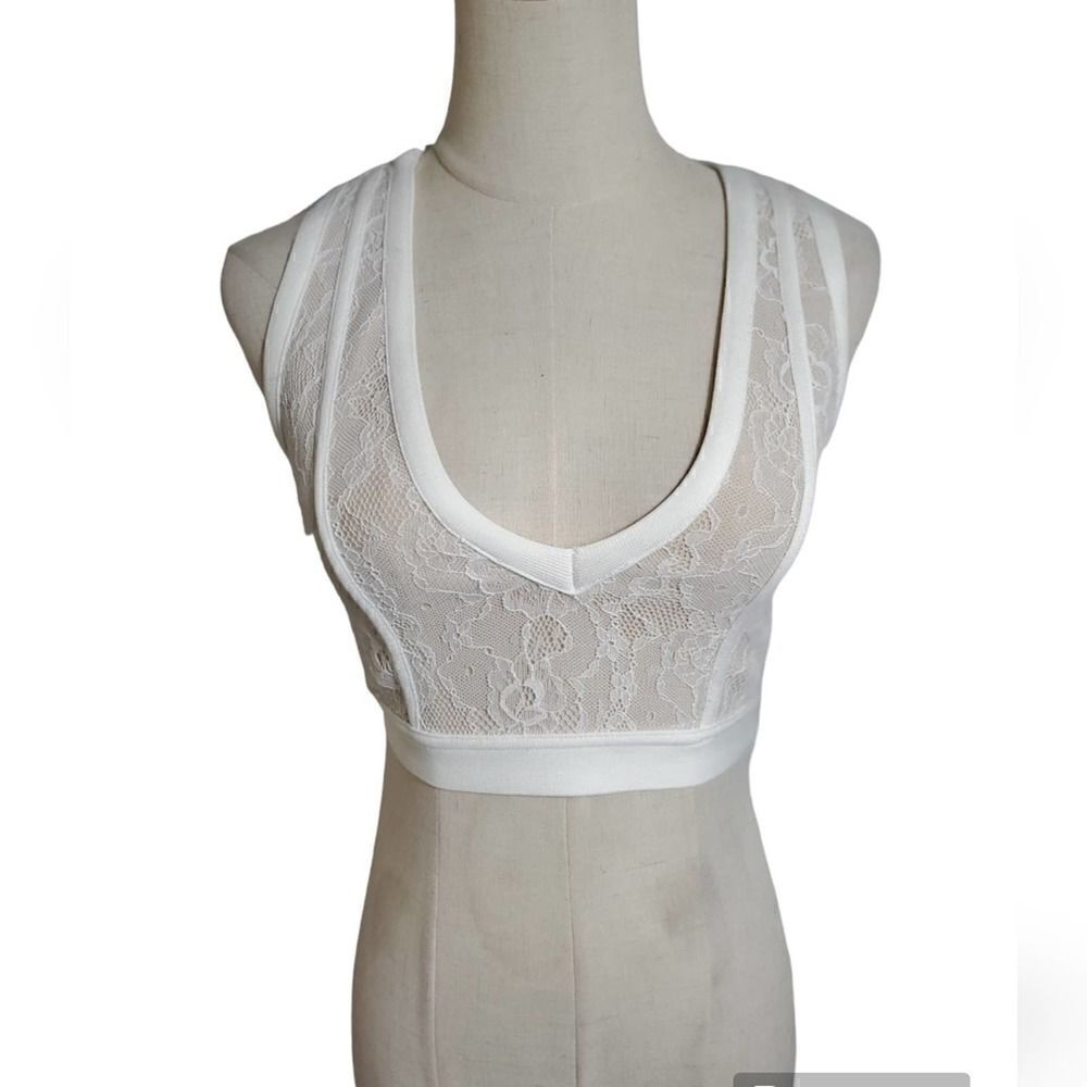 Girlcode White Lace Bra Crop Top